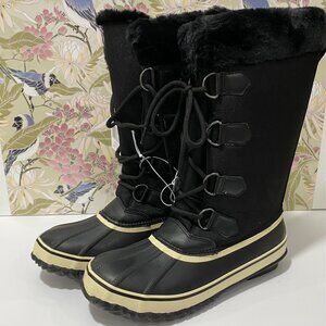 JBU Womens Black Snow Boots W/ Faux Fur Lining & Rubber Sole 9 Wide NWT SALE